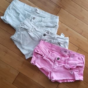 Hollister size 3 w26 shorts white and pink